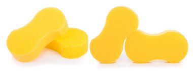 Temizleme ve beyaz arkasında izole araba yıkama için mikro sünger