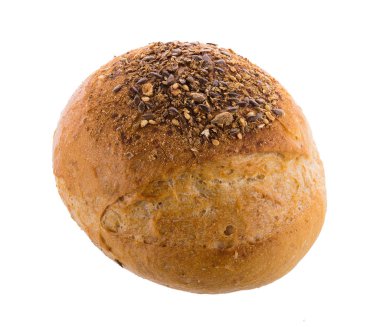 Geleneksel ev yapımı Fransız yuvarlak ekmek üzerinde beyaz bir arka izole