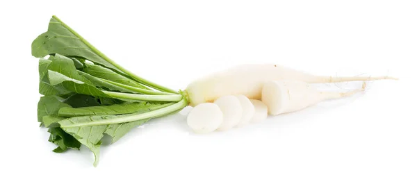 Fresh white radish isolated on white background — Stock Photo, Image