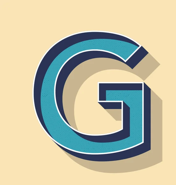 편지 G 복고풍 벡터 텍스트 스타일, 글꼴 개념 — 스톡 벡터