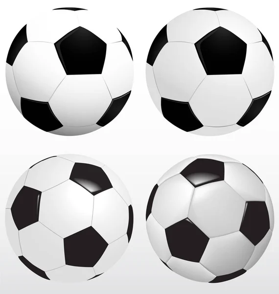 サッカー ボール、サッカー スポーツ コンセプト、白地のベクトルのセット — ストックベクタ
