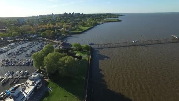 Yacht Harbour vista aérea drone — Vídeo de Stock