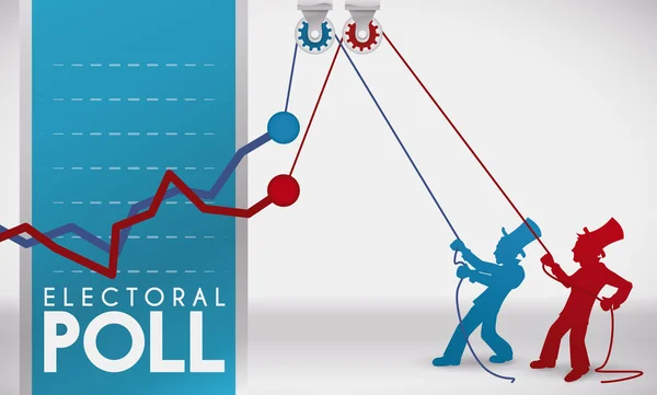 Ontwerp voor de electorale peiling met traditionele Amerikaanse partijen mannen, vectorillustratie — Stockvector
