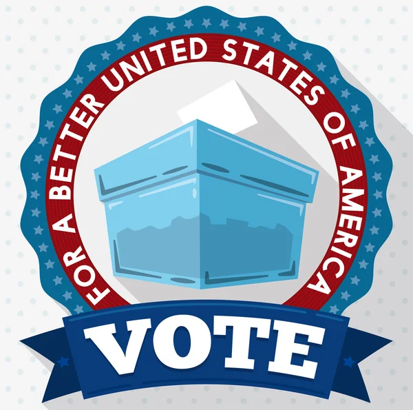 Американский дизайн приглашает голосовать с полупрозрачной урной — стоковый вектор