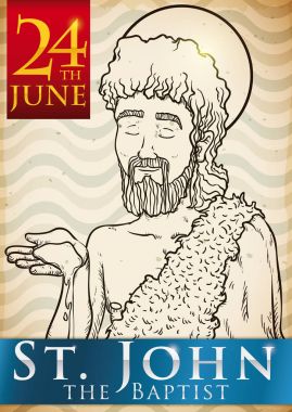 Saint John's Eve vektör çizim 24 Haziran içinde için tasarım el çekilmiş