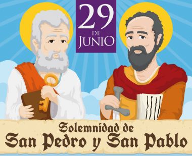 Tören için anımsatıcı tarihi Aziz Peter ve Paul, illüstrasyon vektör