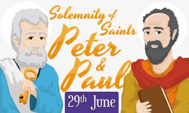 Tören için anımsatıcı tarihi Aziz Peter ve Paul, illüstrasyon vektör