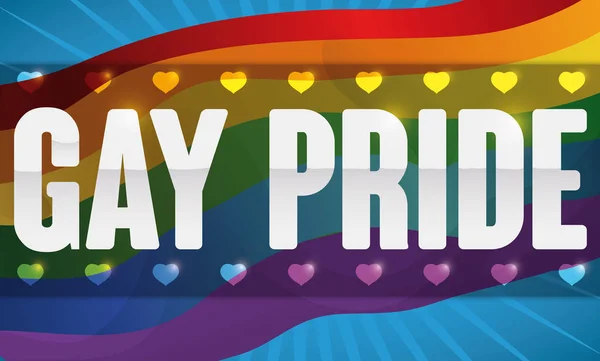 Ilustracja wektorowa macha tęczowa flaga dla Gay Pride zdarzenia, — Wektor stockowy