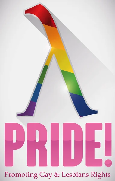Symbol kolorowy Lambda i nakazów dla upamiętnienia Gay Pride, ilustracji wektorowych — Wektor stockowy