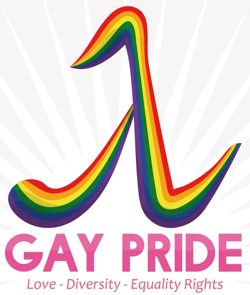 Symbol kolorowy Lambda i niektóre przepisy dla Gay Pride, ilustracji wektorowych — Wektor stockowy