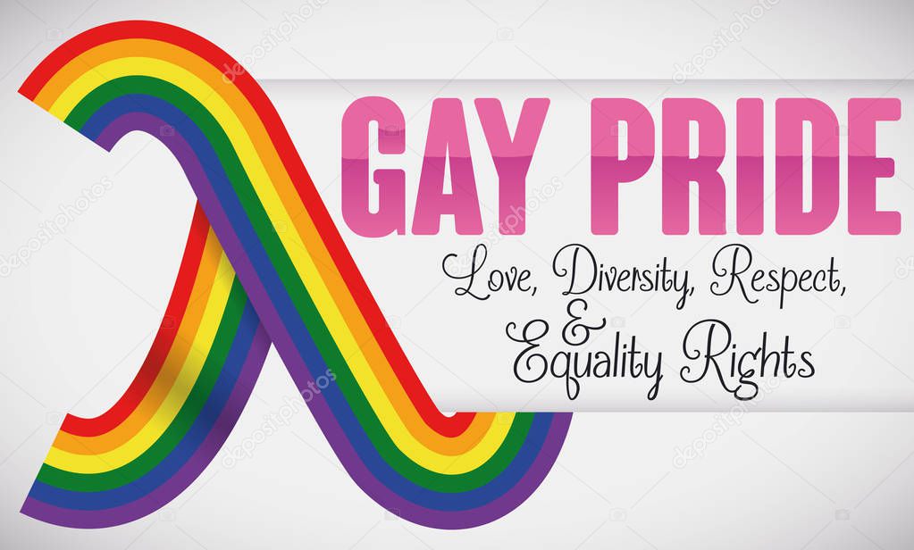 Lambda Symbol like a Rainbow Ribbon for Gay Pride, Vector ...