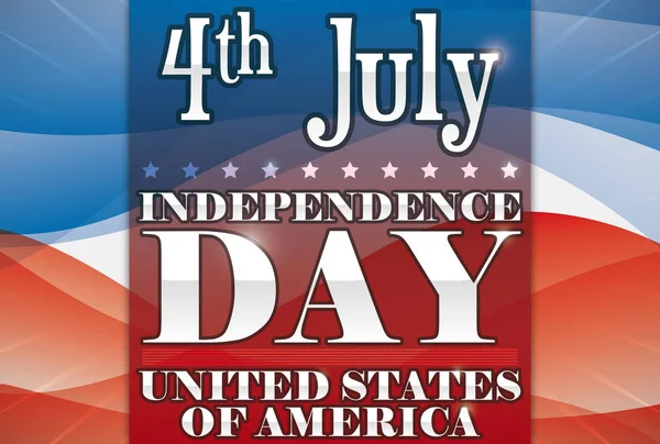 Abstrakta USA flaggan färger och etikett till fira självständighetsdagen, vektor Illustration — Stock vektor