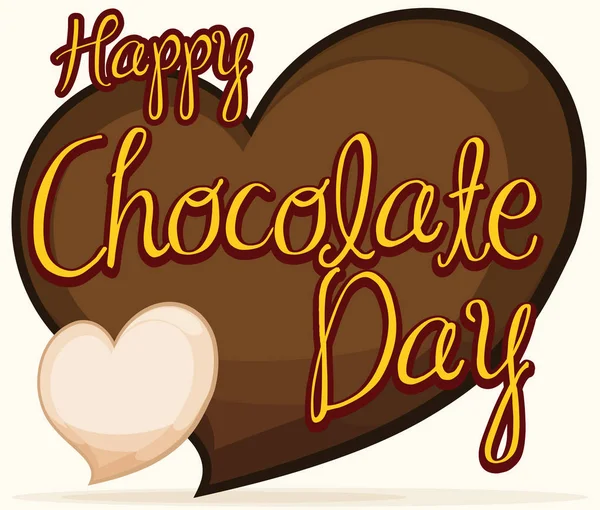 Läckra choklad hjärtan att fira choklad dag, vektor Illustration — Stock vektor