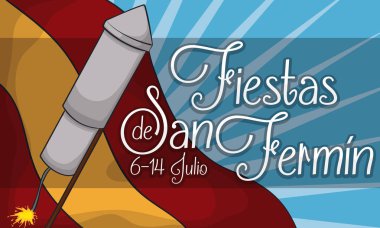 San Fermin, vektör çizim içinde Chupinazo için başlayabilmesi için hazır roket