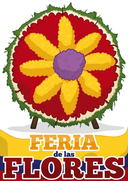 Silleta з квітка форми для Колумбійський фестиваль квітів, Векторні ілюстрації — стоковий вектор