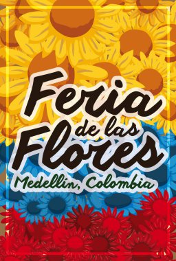 Beautiful Patriotic Floral Design for Colombian Festival of the Flowers, Vector Illustration clipart