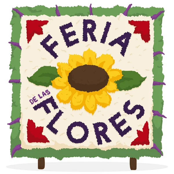 Silleta florale au carré pour le Festival des fleurs colombiennes, Illustration vectorielle — Image vectorielle