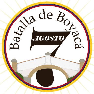 Tasarım için Kolombiyalı Ağustos 7 düğme ve Boyaca'nın Köprüsü, vektör çizim ile