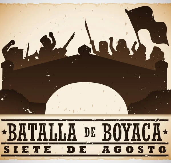 Historické reprezentace kolumbijské Boyaca bitva státní svátek, vektorové ilustrace — Stockový vektor