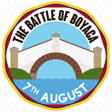 Hatıra Boyaca'nın Köprüsü Landmark Kolombiyalı bayrak vektör çizim için 7 Ağustos