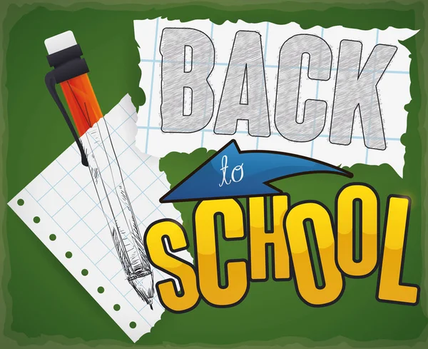 Poster met mechanisch potlood voor Back to School seizoen, vectorillustratie — Stockvector