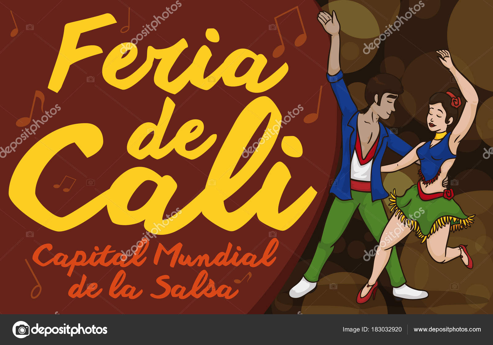 Talented Salsa Dancers Enjoying The Music In The Cali Fair Vector Illustration Stock Vector Royalty Free Vector Image By C Penwin 183032920