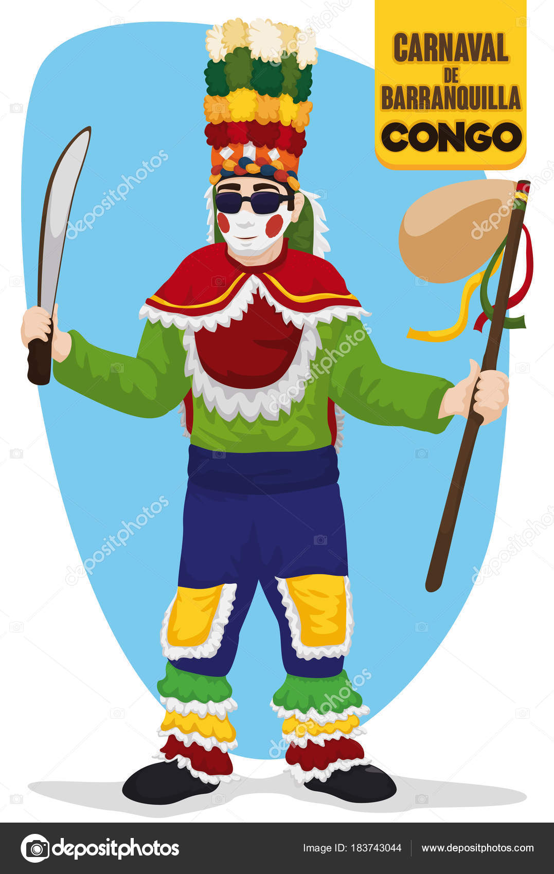Traditional Congo Dancer Costume for Barranquilla's Carnival, Vector Illustration Stock Vector Image by ©PenWin #183743044 Traditional Congo Dancer Costume for Barranquilla's Carnival, Vector Illustration Stock Vector Image by ©PenWin #183743044