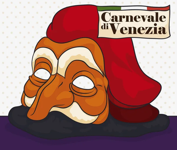 Costume Traditionnel de Personnage Pantalone pour le Carnaval de Venise, Illustration vectorielle — Image vectorielle