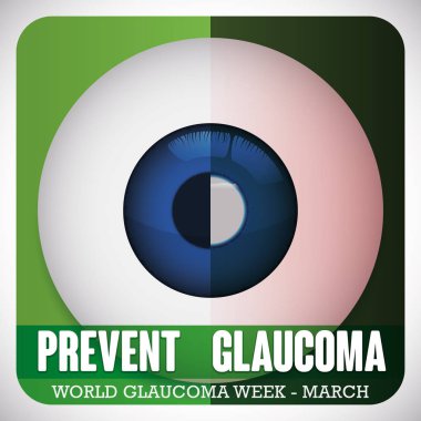 Comparative Eyeball of Healthy and Sick Eye for Glaucoma Week, Vector Illustration clipart
