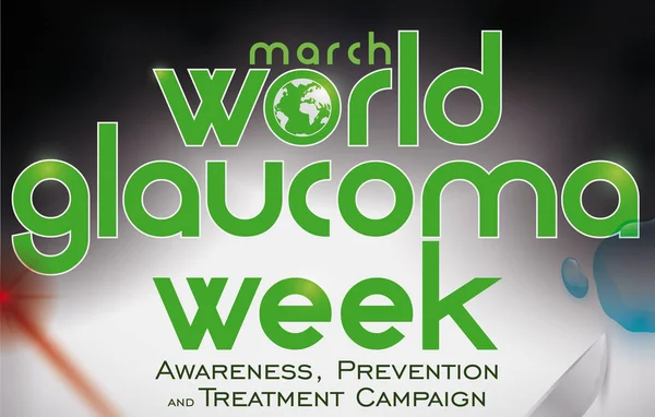 World Glaucoma Week Design con alcuni trattamenti per questa malattia, Illustrazione vettoriale — Vettoriale Stock