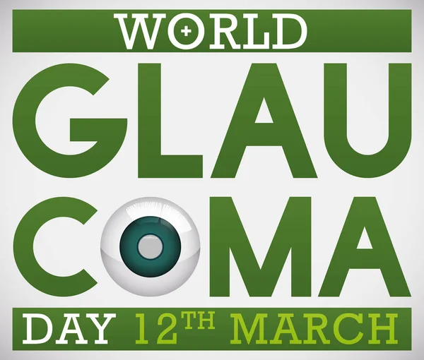 Diseño para el Día Mundial del Glaucoma Promover la conciencia con el ojo enfermo, Vector Ilustración — Vector de stock