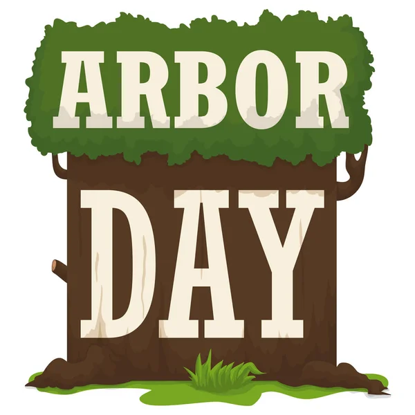 Firme como un árbol para celebrar el Día del Árbol, ilustración vectorial — Vector de stock