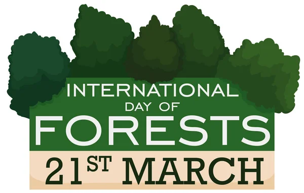 Дата Нагадування: Міжнародний день лісами з дерева, Векторні ілюстрації — стоковий вектор