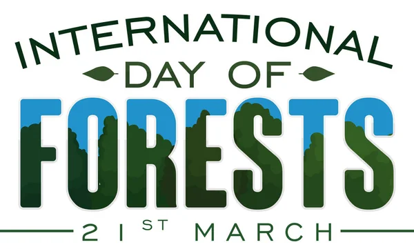 Пам'ятна дизайн з деревами всередині знак для міжнародного ліс день, Векторні ілюстрації — стоковий вектор
