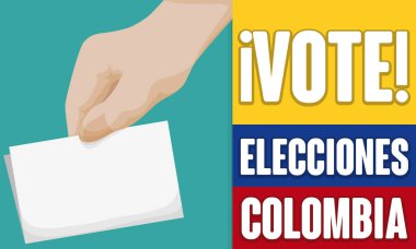 El ile seçim kartı sezon Kolombiya, vektör çizim oy teşvik