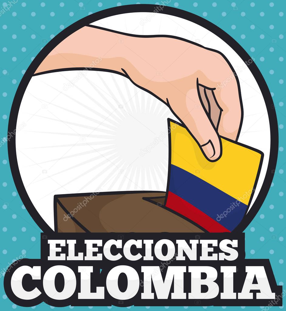 Colombian Citizen Making its Choice in Colombian Elections, Vector Illustration