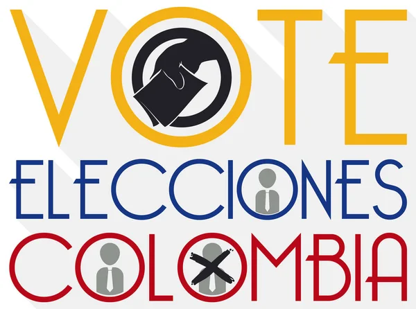 Diseño para promover el sufragio con votación manual en elecciones colombianas, ilustración vectorial — Archivo Imágenes Vectoriales