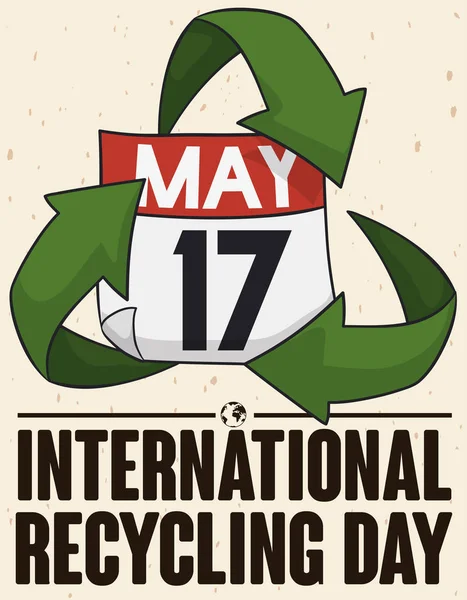 Αφίσα Αφαιρούμενα Φύλλα Ημερολογίου Και Ημερομηνία Υπενθύμισης Βέλη Ανακύκλωσης Για — Διανυσματικό Αρχείο