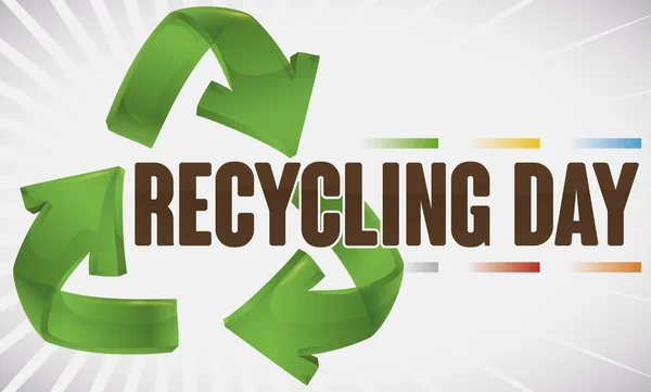 Banner Promovendo Reciclagem Com Cores Adequadas Para Descarte Lixo Símbolo —  Vetores de Stock
