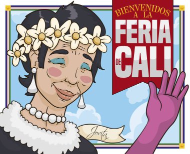 Feria de Cali, Vektör İllüzyonu sırasında Jovita Selamlama ve Kurdele Çerçevesi