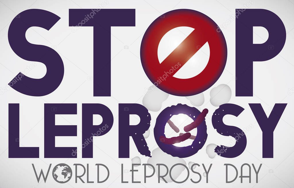 Design Promoting Stop Leprosy and Commemorate its World Day, Vector Illustration