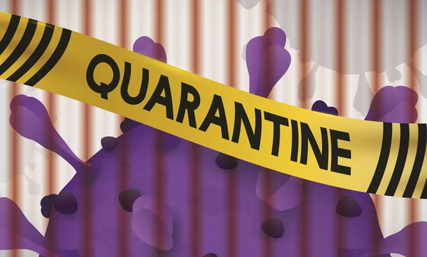 Tape, das die Quarantäne aufgrund von Coronavirus und Grills zeigt, Vektorillustration — Stockvektor