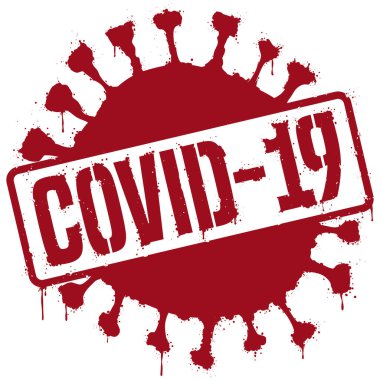 Bu isim için Coronavirus temsili ve boşluk içeren kırmızı grafiti: Wuhan virüsüne atıfta bulunarak Covid-19.
