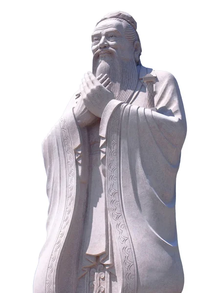 Statue de Confucius isolée sur fond blanc — Photo