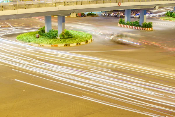 Circulation by vehicle at Hang Xanh intersection flyover, Saigon, Vietnam Stock Picture