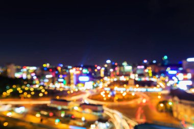 Arka plan, Saigon, Vietnam olarak ufuk bokeh ışıkları ile ben Thanh Market.