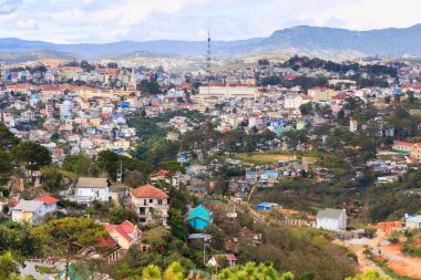 Dalat şehir, Robin hill, Dalat, Lam Dong, Vietnam görünümden. En çok da Lat güzel ve Vietnam ünlü şehir.