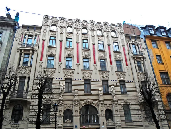 Arquitetura Art Nouveau em Riga — Fotografia de Stock
