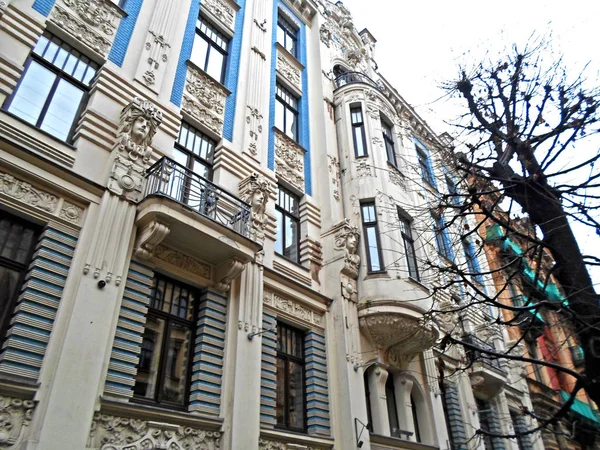 Arquitetura Art Nouveau em Riga — Fotografia de Stock