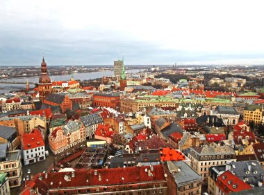 Panoramik şehir merkezi eski Riga